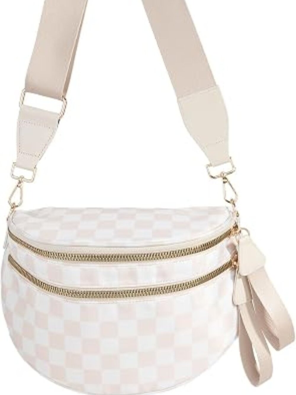 New Checkered Crossbody Bag Bum Bag for Women,Spacious Fanny Packs Belt Bag